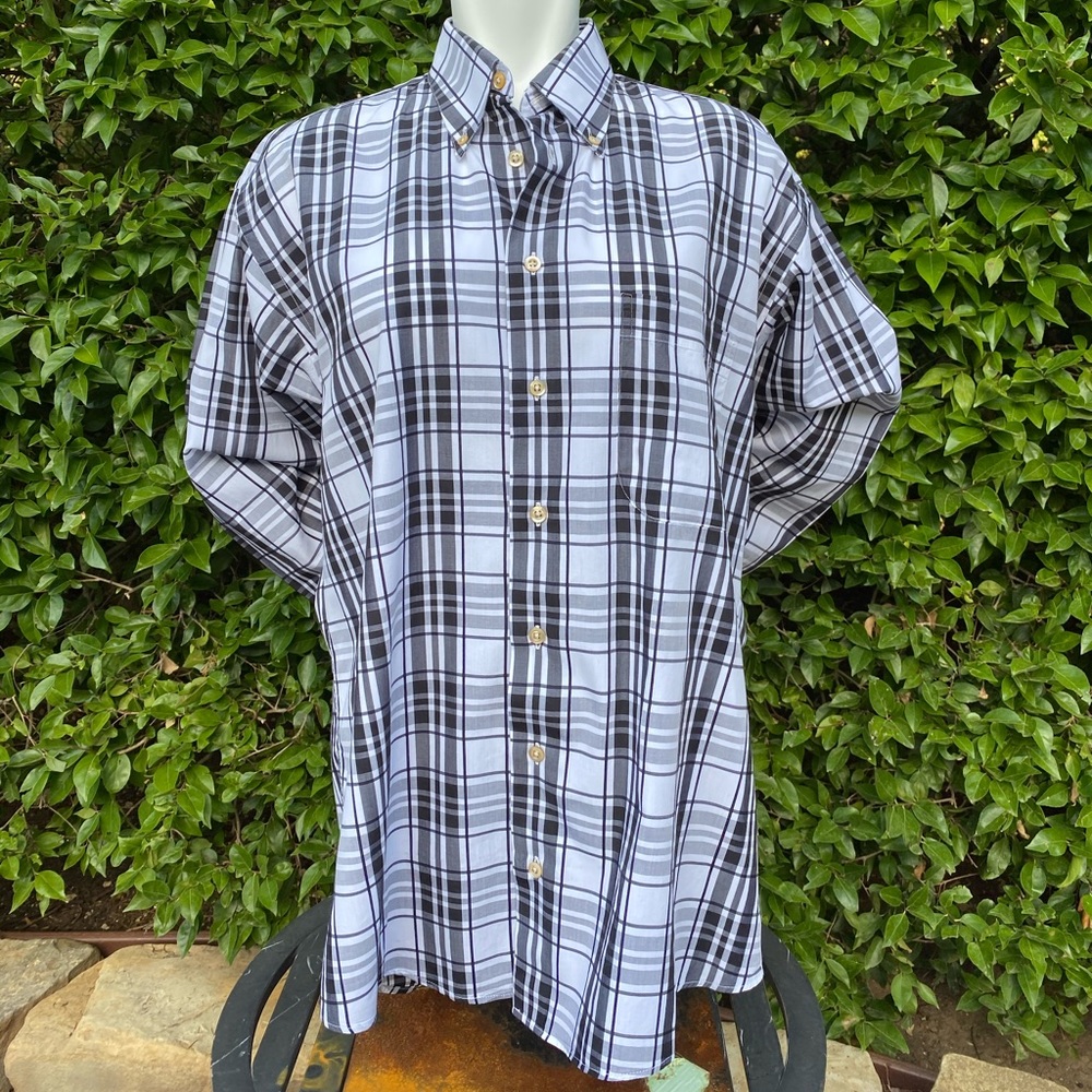 Mens Burberry patterned button down shirt